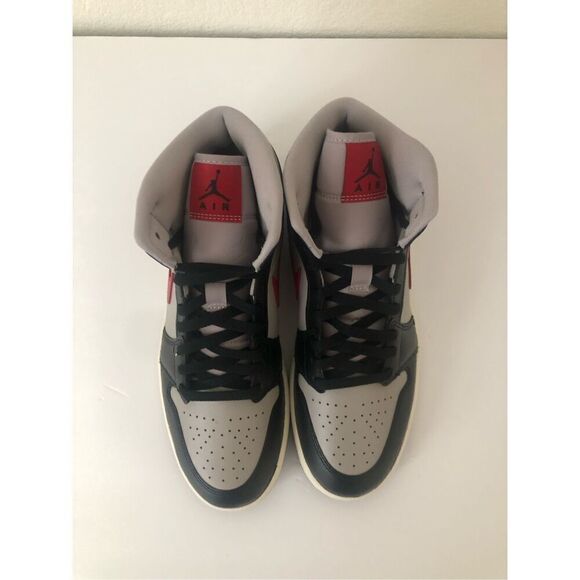 Air Jordan 1 MID Womens Black/Gym Red- College Grey Size 12 - Picture 6 of 9